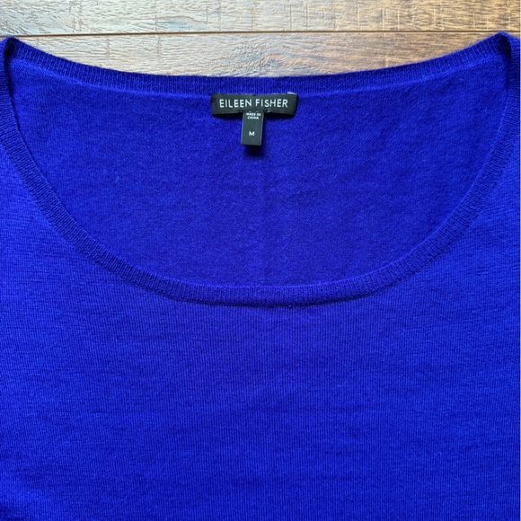 Eileen Fisher Women’s 100% Cashmere Crew Short Sleeve Sweater Tee Size Medium - Picture 5 of 7